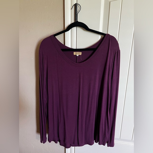 Piko 1988 Tops - Piko 1988 Purple Relaxed Long Sleeve Tee